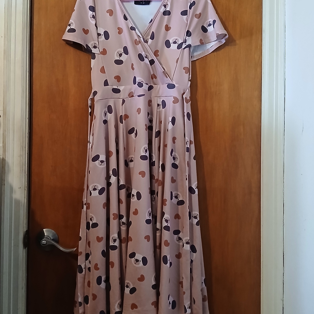 Lady V London Puppy Print Lyra Size Small EUC